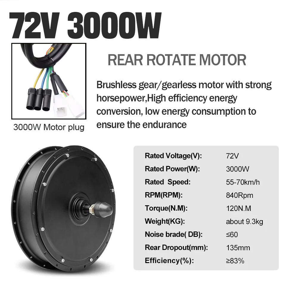 Nuevo Kit de Conversión para B - 5000W Hub Motor Kit 72V reseña y precio