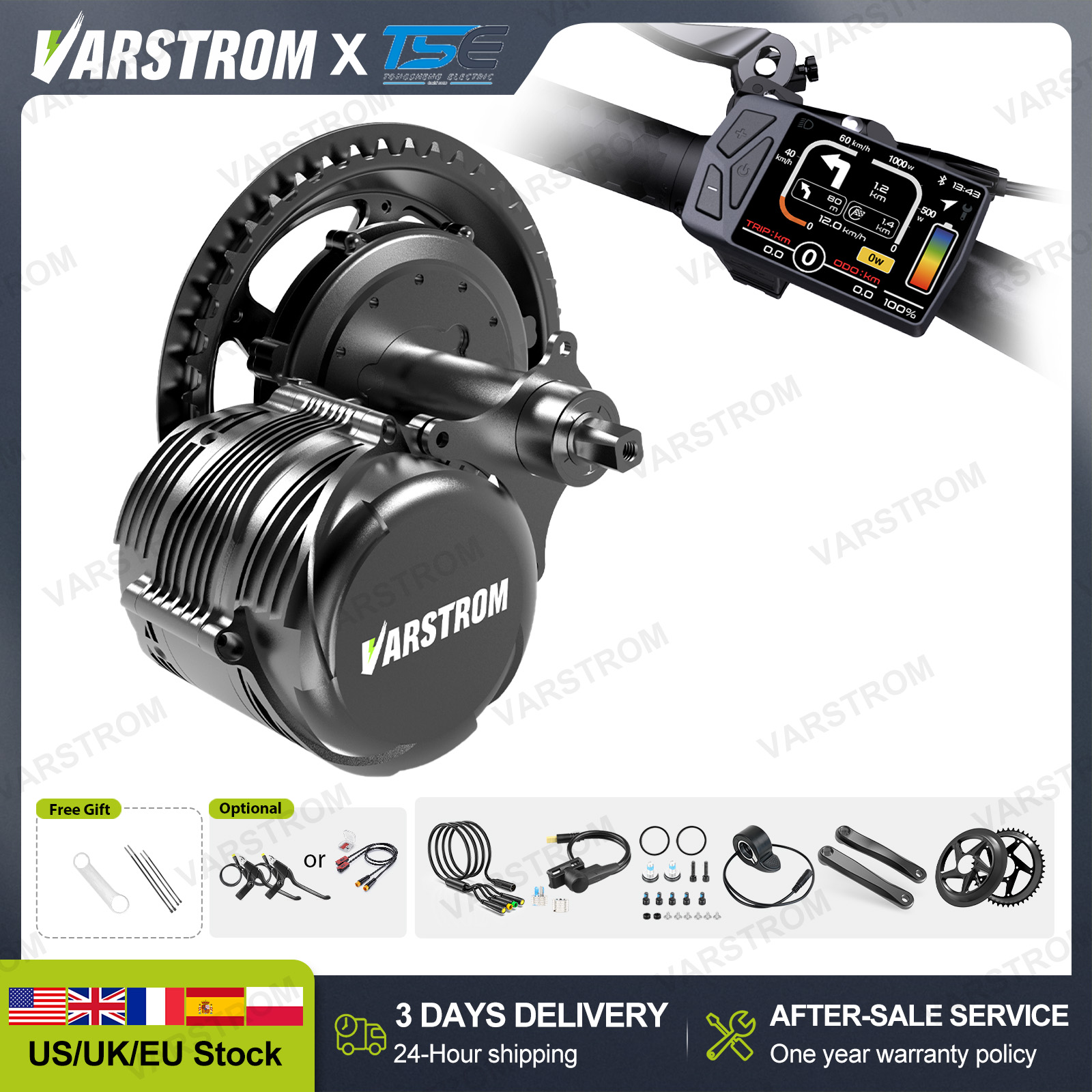 [Stock en EE. UU.] Motor de tr - Torque Sensor Mid Drive Motor Kit reseña y precio
