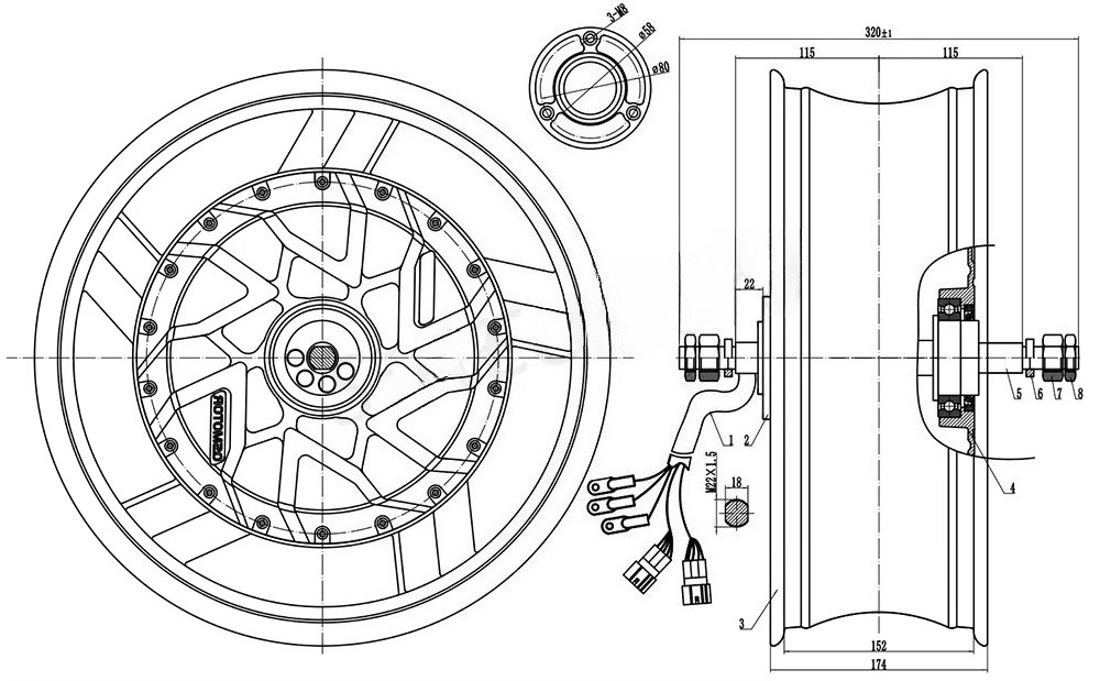 QSMOTOR Motor Eléctrico de Rue - 12000W Electric Motorcycle Hub Motor reseña y precio