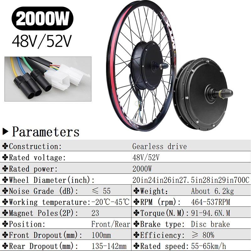 Kit de Bicicleta Eléctrica de  - 5000W Hub Motor Kit 72V reseña y precio