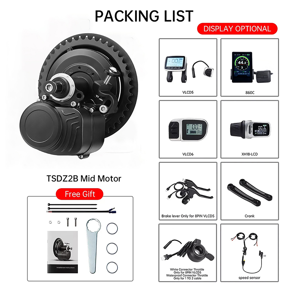 Tongsheng TSDZ2B BB 120mm 100m - High Torque Brushless Mid Motor Kit reseña y precio