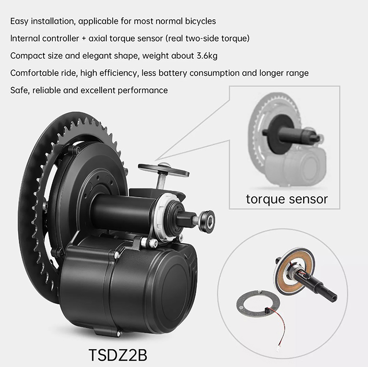 Nueva versión Tongsheng 48V 50 - Torque Sensor Mid Drive Motor Kit reseña y precio